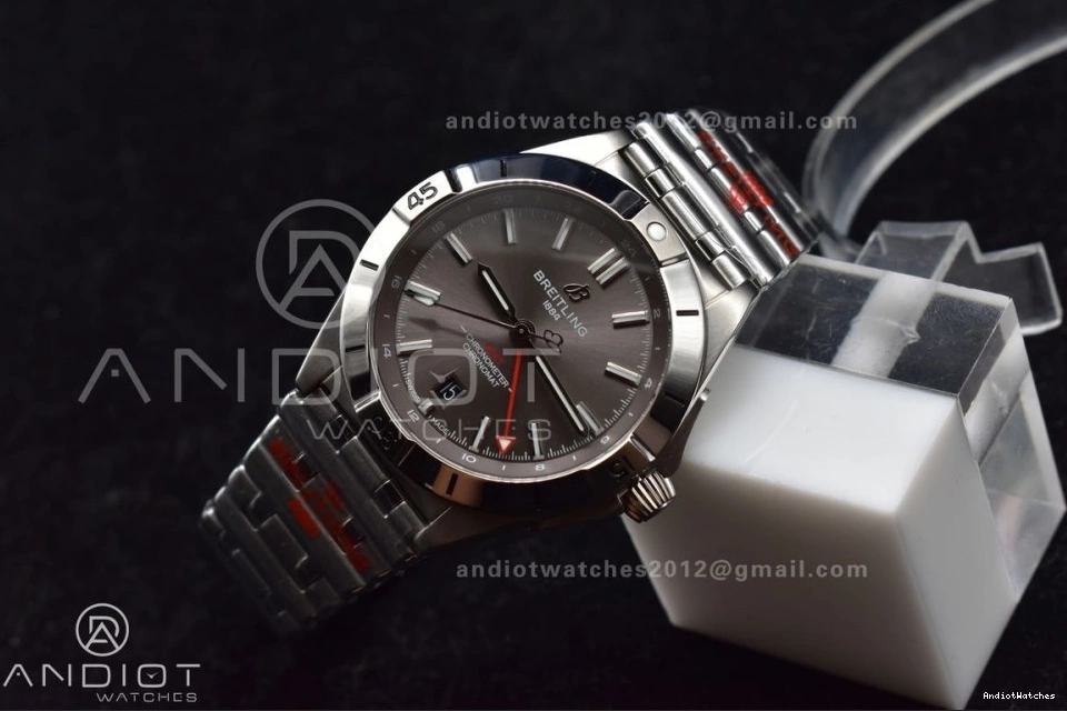 GMT Automatic BLS Chronomat on Dial 40mm Factory 1:1 Bracelet Grey Edition 529 Best A Breitling SS SoftTouch 1011
